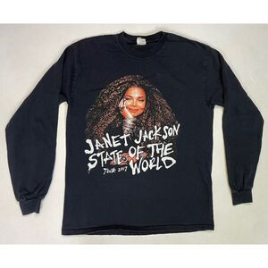 Janet Jackson State Of The World 2017 Graphic T-shirt Women Medium Black Music